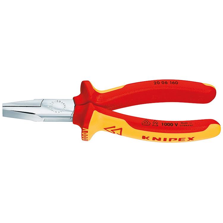 Knipex 20 06 160 Pliers Flat Nose chrome-plated 160mm | 20 06 160